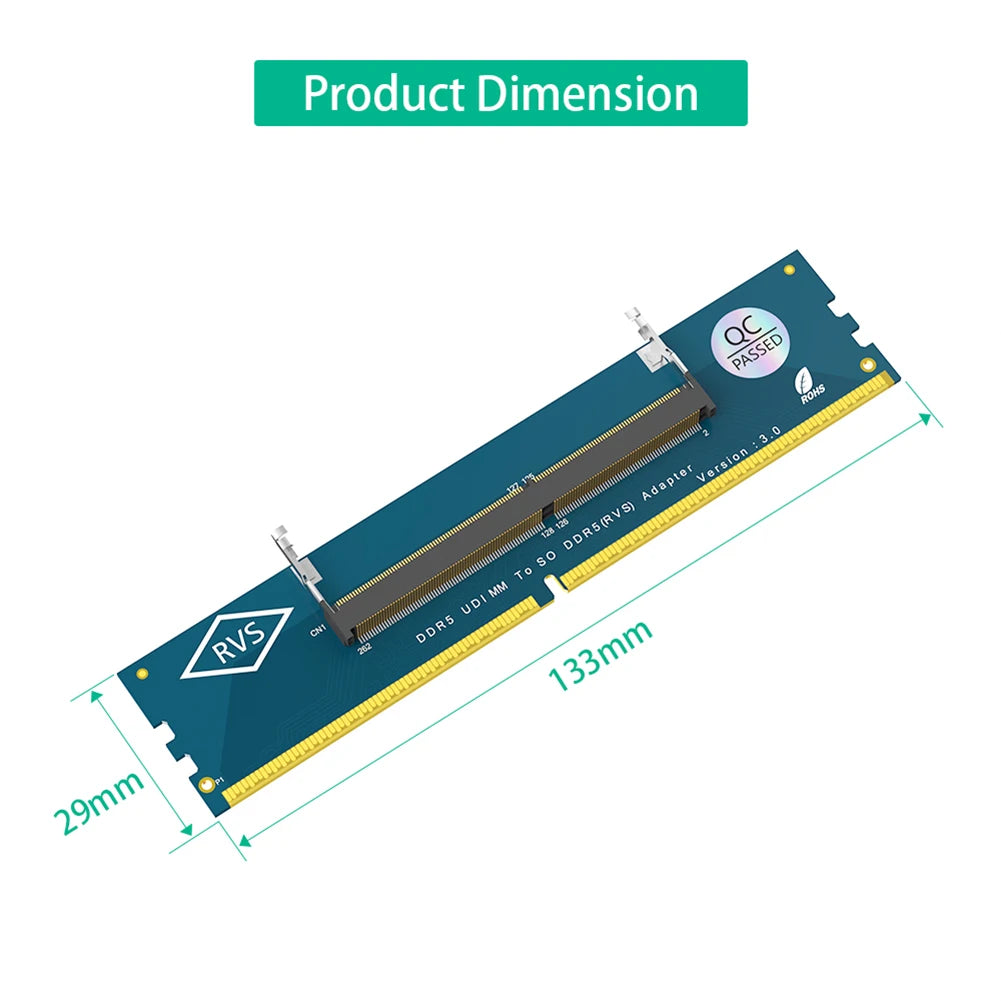 Laptop SO DDR5 RAM To Desktop DDR5 U-DIMM Adapter Overcurrent Protection Memory Card Converter DDR5 Memory RAM Adapter Card