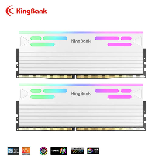 KingBank SoarBlade KFRW DDR5 RGB Series 24GBx2 6000MHz Kit UDIMM Dual Channel Computer Desktop PC Hynix M die CL28