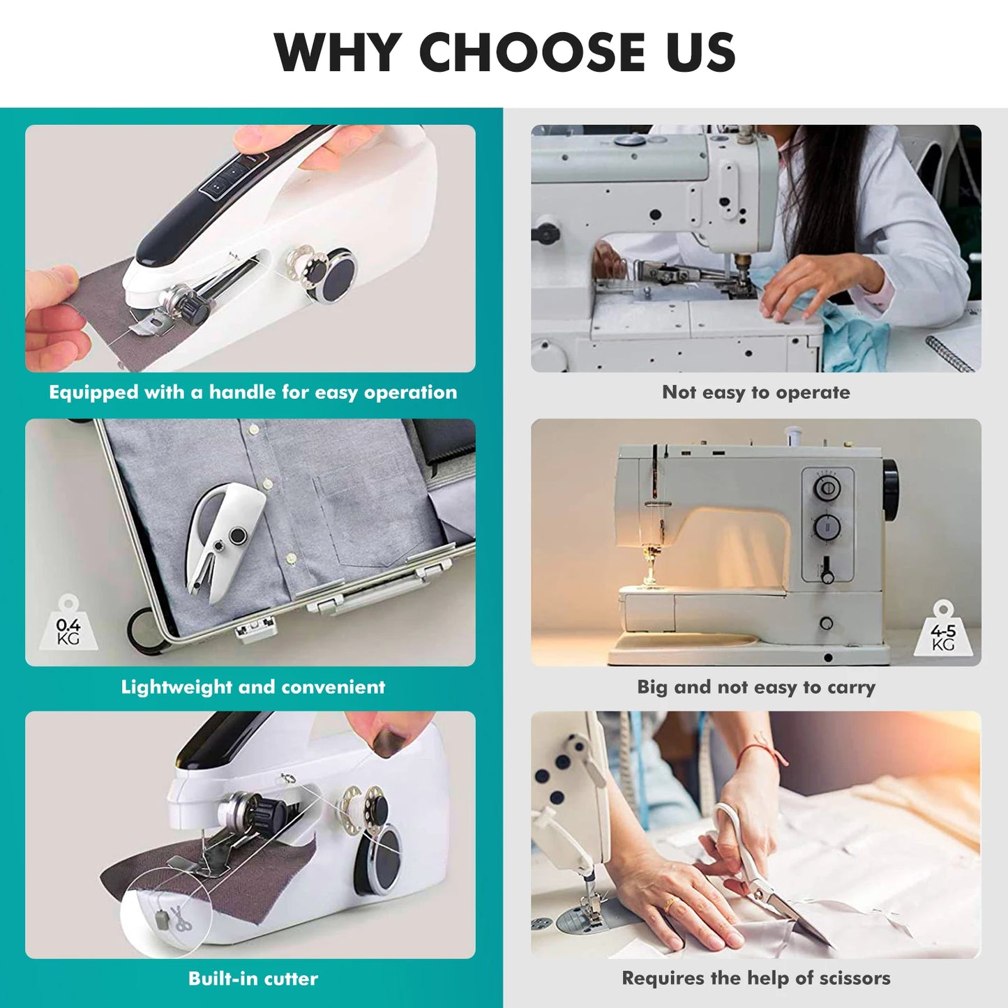 Mini Handheld Sewing Machine, Portable Electric Sewing Machine with Sewing Accessories