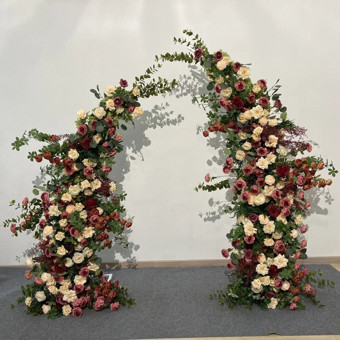 Trumpet Arch Artificial Flower Arrangement, Moon Shape, Wedding Background Props, Party Decoration, Luxury
