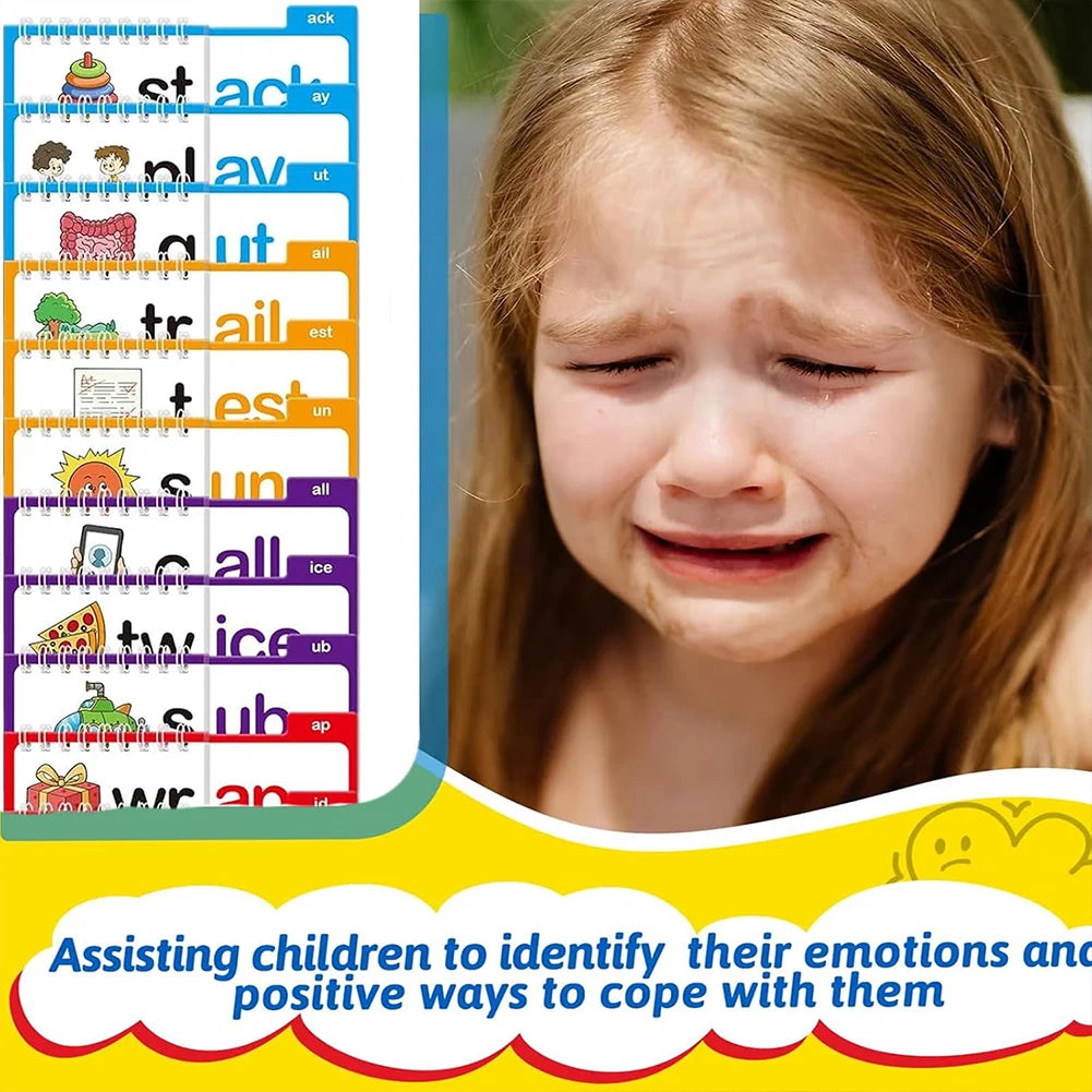 30 Read and Rhyme Flip Books Vocabulary Flash Cards Word Reading Flip Book Letter ABC Vocabulary Cards Educational Reading Game