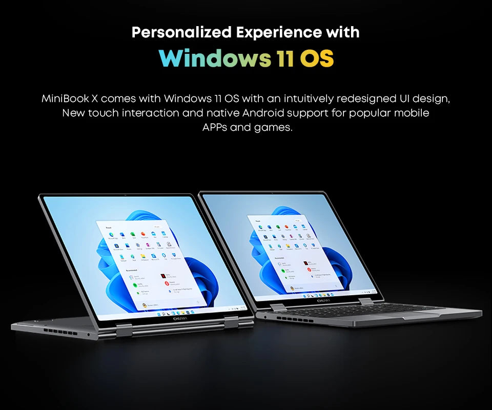 CHUWI MiniBook X 2-in-1 Laptop Intel N150(up to 3.6GHz) 512GB ROM 16GB LPDDR5 10.51" 2K FHD IPS Windows 11 Touch Screen Laptop