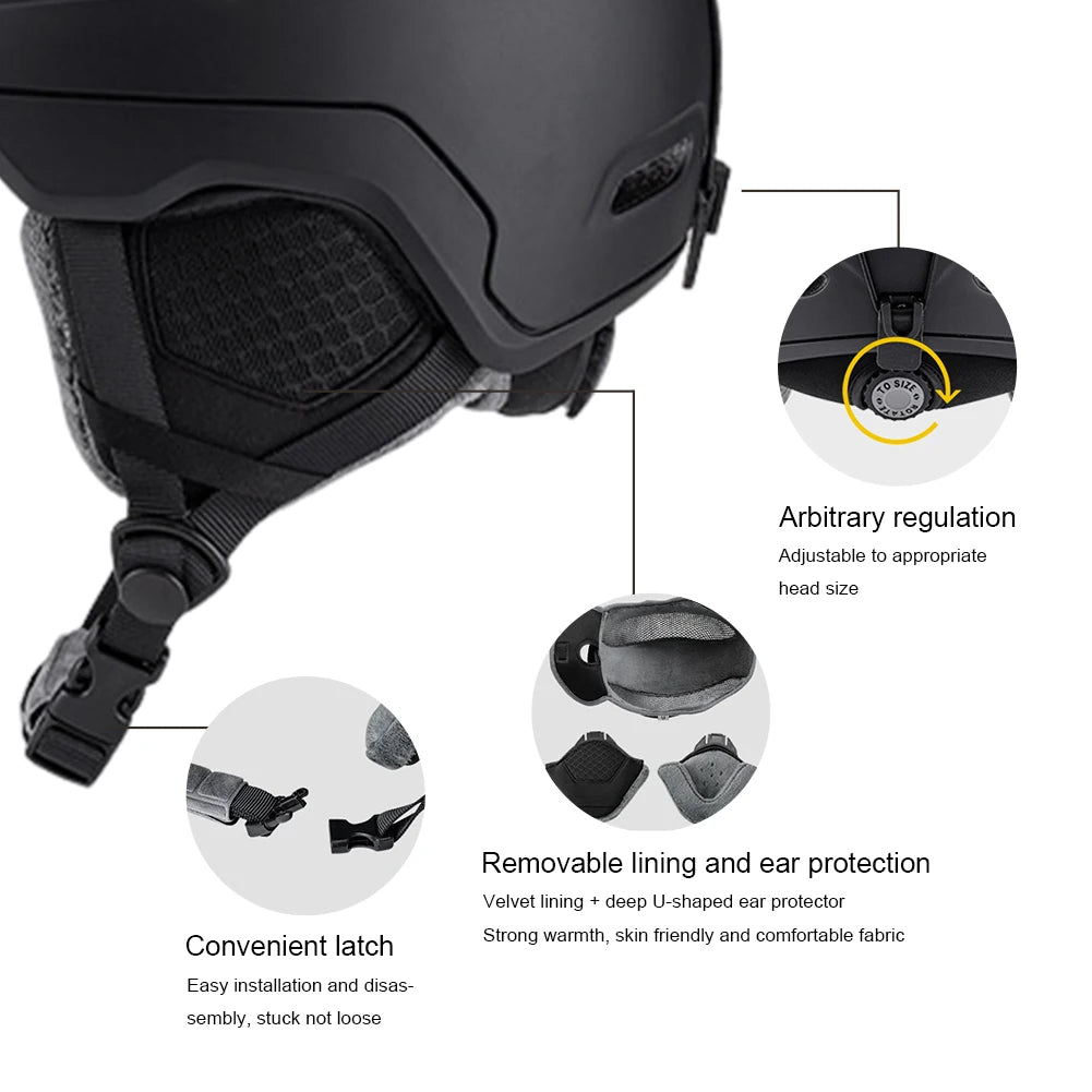 Snowboard Helmet Protective EPS Foam Skiing Helmet Safety Helmet for Adult Men Women Ski Skateboard Snowboard