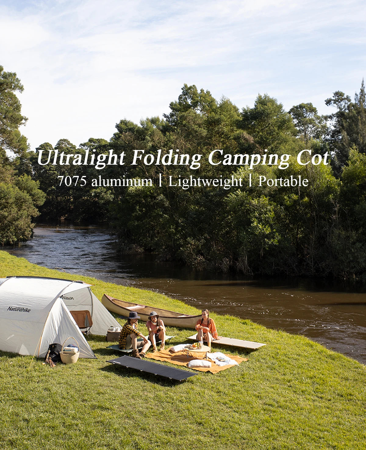 Naturehike Xjc05 Folding Bed Compact Ultralight Camping Bed Fishing Beach Travel Bed Outdoor Sleeping Cots Portable Camping Cot