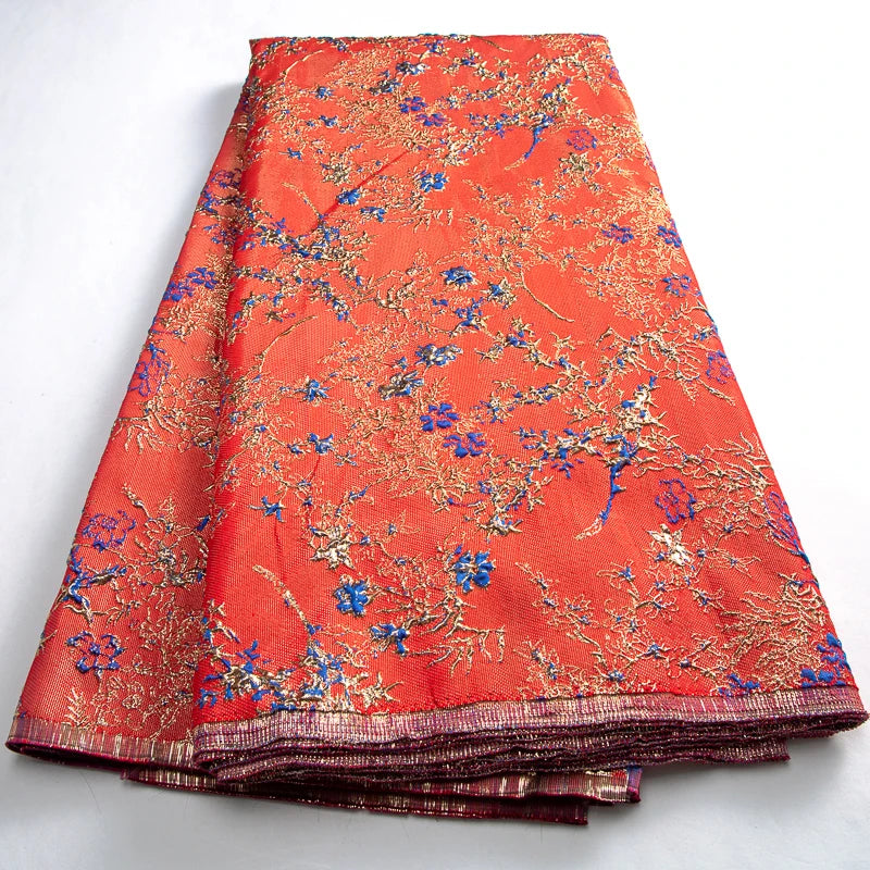 High Quality French Brocade Jacquard Lace Fabric 2026 Nigerian African Organza Lace Fabric 5 Yards for Wedding Dress Sewing