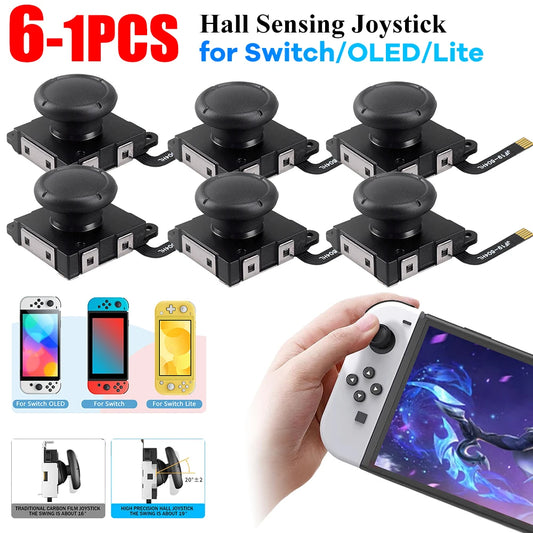 1-6PCS Hall Sensing Joystick for JoyCon Replacement No Drifting Electromagnetic Stick for Swicth / For Switch OLED/Lite