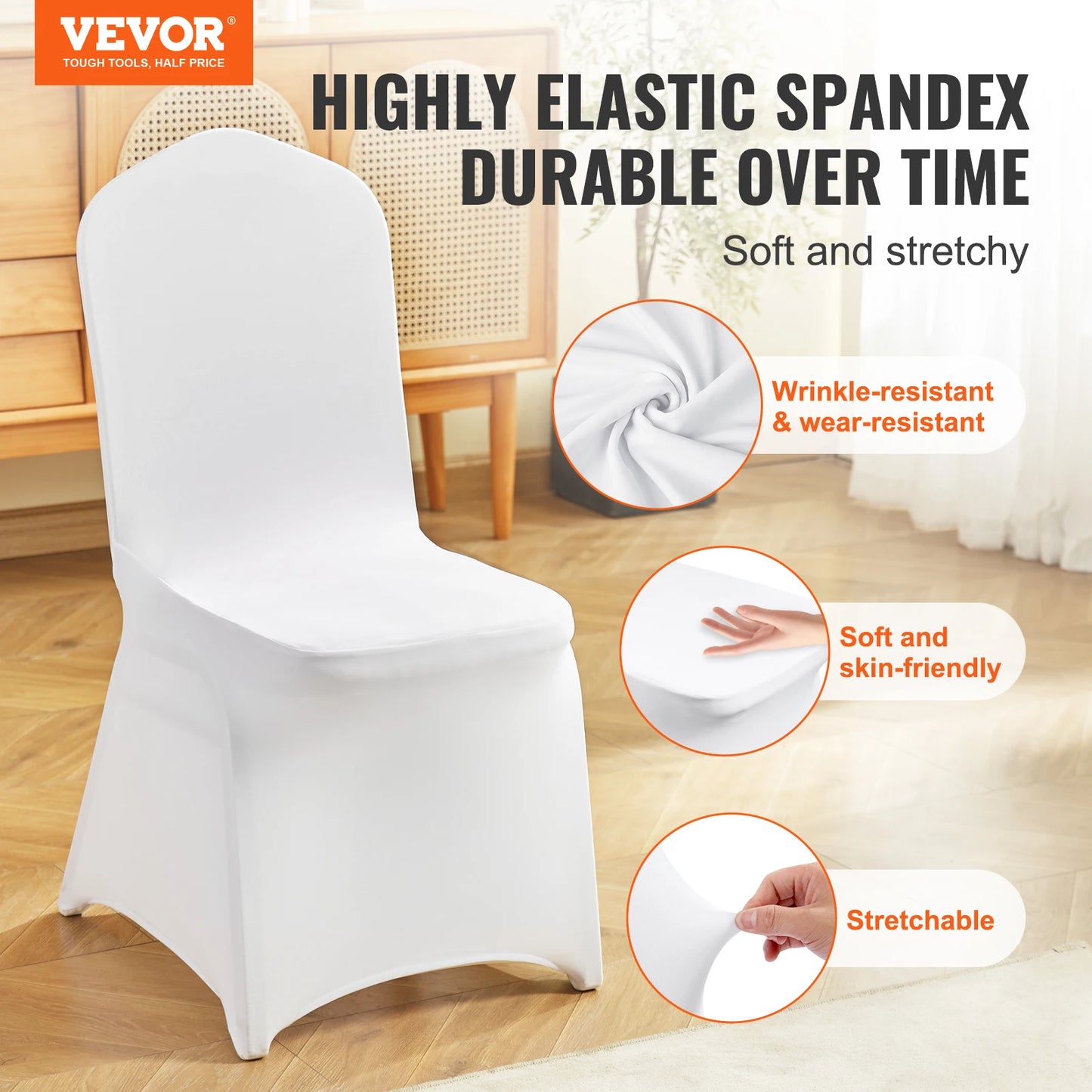 SucceBuy 12/30pcs Spandex Wedding Chair Seat Cover Washable Protective Slipcovers Wedding Holiday Banquet Universal Chair Cover