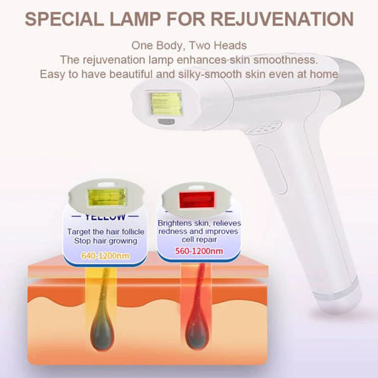 Lescolton IPL hair removal machine special lamp for rejuvenation with two heads for skin enhancement and hair removal.