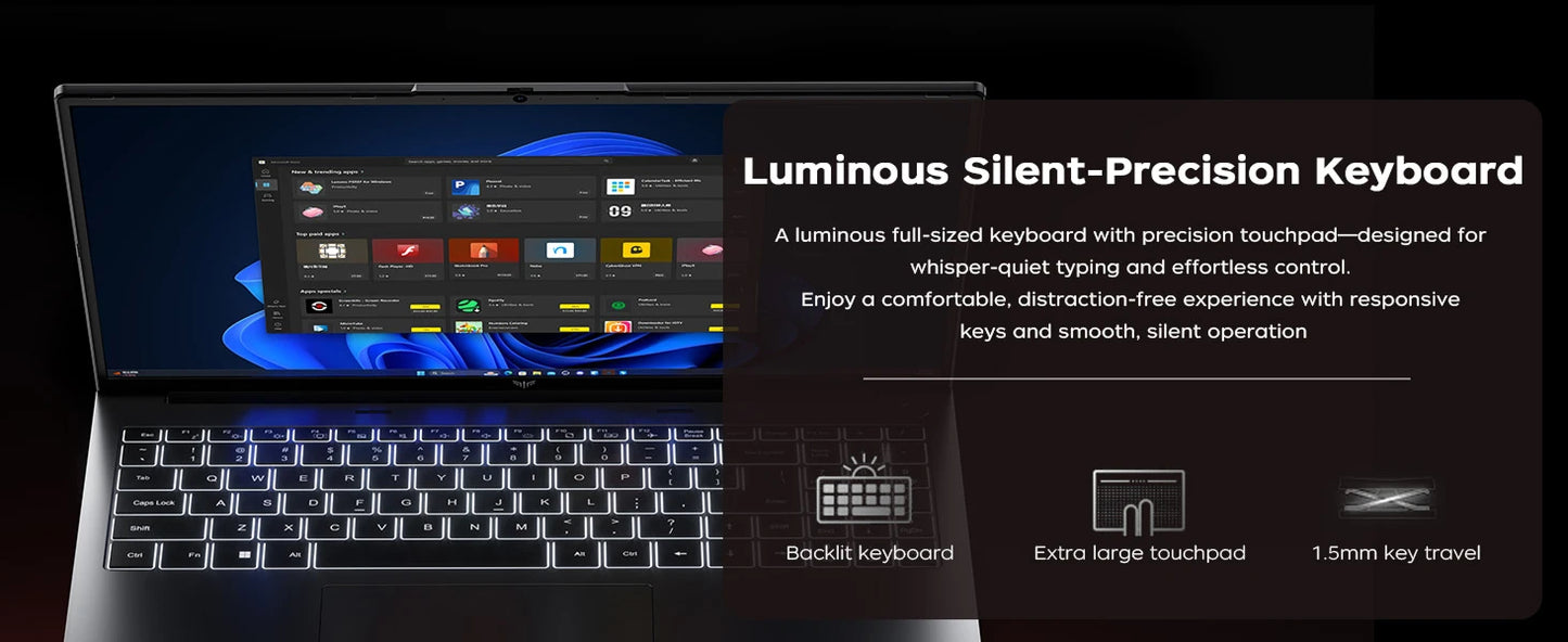 16" Laptop FHD Long Battery Life  AMD Ryzen 7 H255 Up to 4.9GHz Fast 16GB DDR5 512GB SSD Upgradable Win11 Pro for Gaming Busines