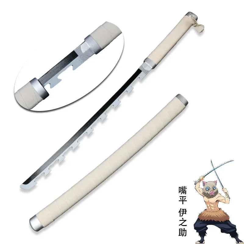 Anime Bamboo Katana 80cm /31.5in  Wooden Sword Cosplay  Props Giyuu Blue Tanjirou Kyoujurou Party Gift