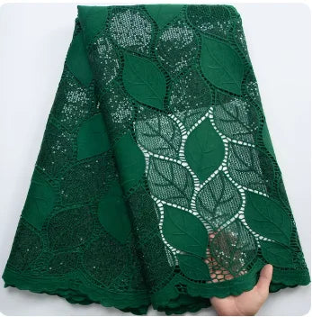SJD LACE African Guipure Cord Stones Lace Fabric 5 Yards 2026 New Nigerian Water Soluble Lace For Women Wedding Party Dress 3844