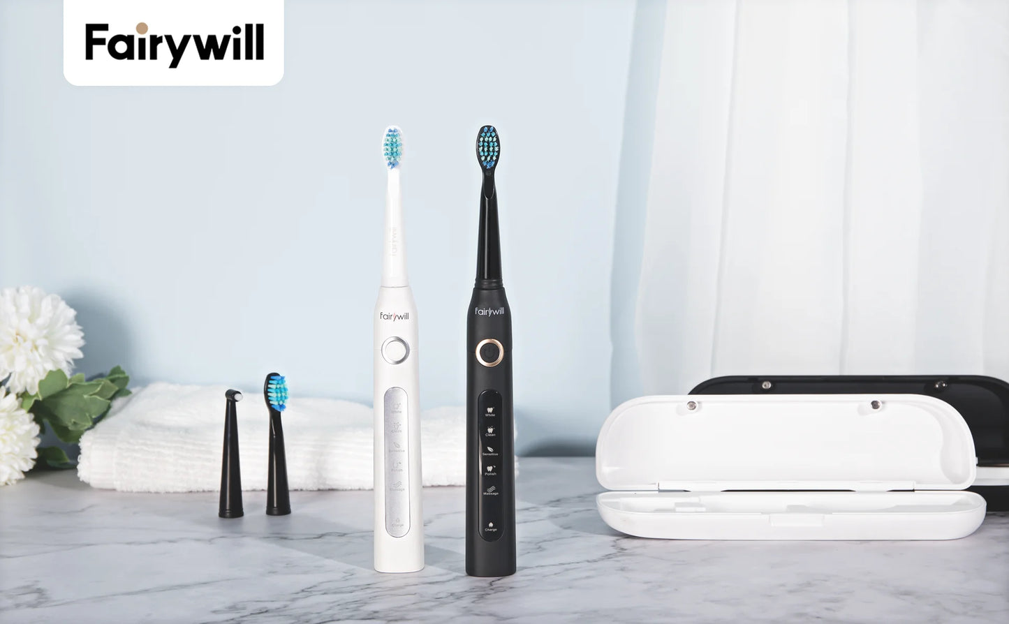Fairywill Sonic Electric Toothbrush portable travel kit