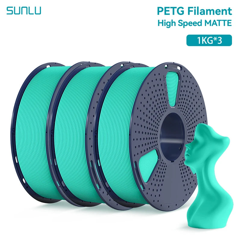 SUNLU 3KG High Speed Matte PETG Filament 1.75mm 1kg Spool (2.2lbs) High Speed Printing Filament Fit Most FDM Printer
