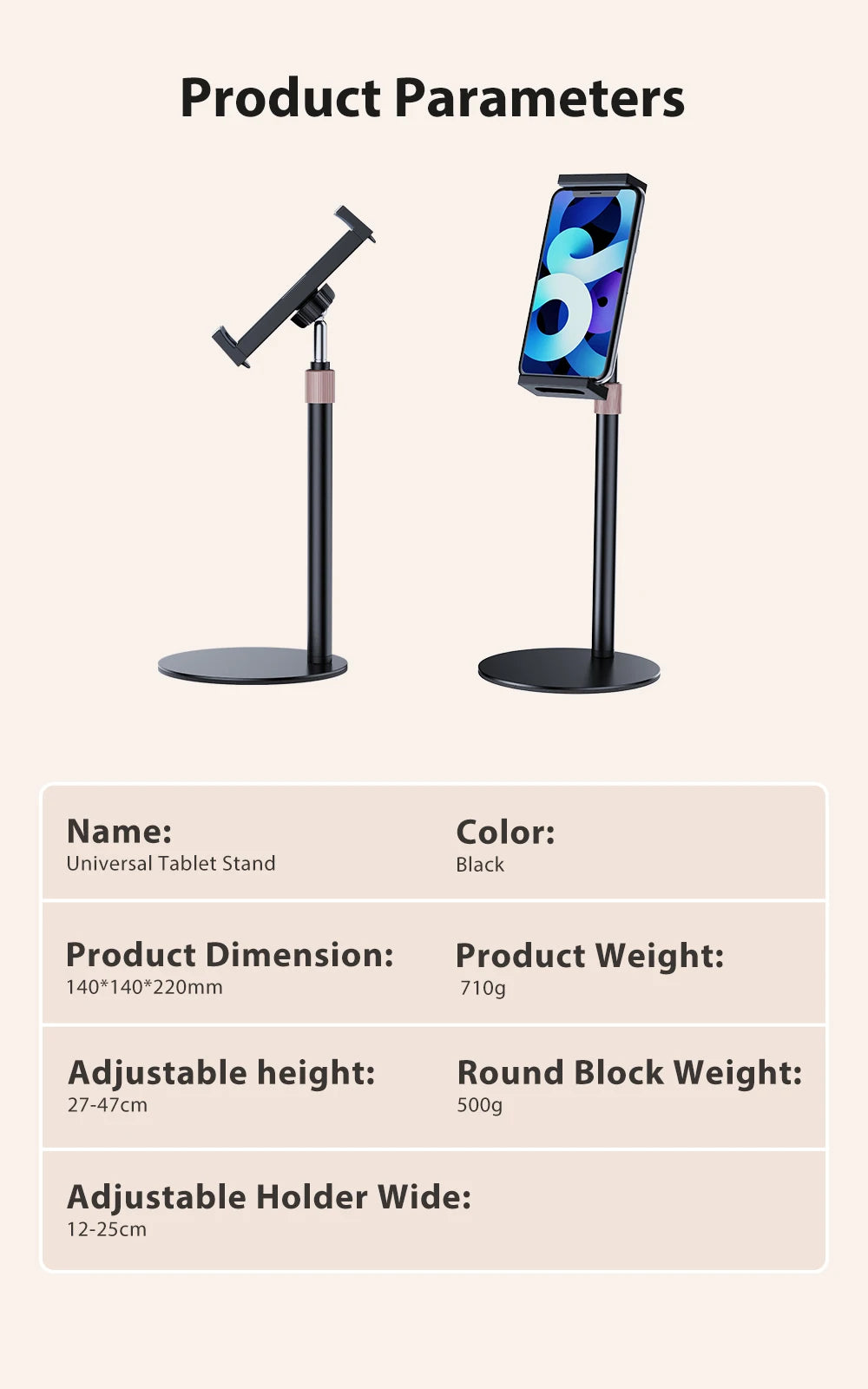 UPERFECT Portable Monitor VESA Stand for 15.6'' 17.3''  Adjustable 360° Swivel Bracket Tablet Holder Compatible with 4.7’’-17.3"