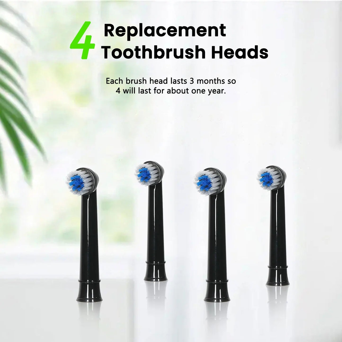 Fairywill Electric Toothbrush T2233Powerful Rotation Cleaning 4 Replacement Heads Rechargeable Sonic Toothbrush for Adults