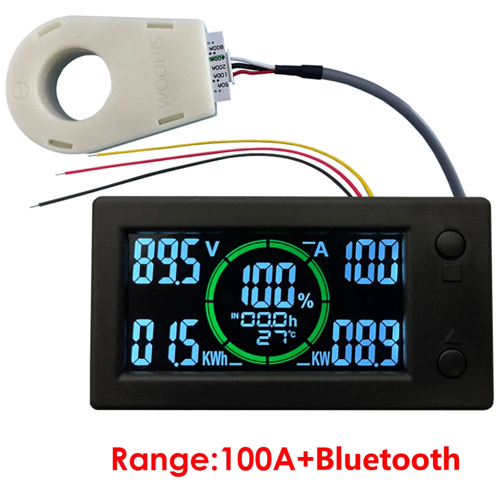 Bluetooth DC 0~300v Battery Monitor Hall Coulomb Tester Digital Voltmeter Ammeter Capacity Power Electricity AH Voltage Meter