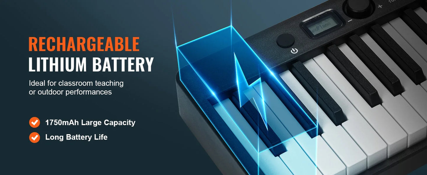 SucceBuy 61 or 88 Key Folding Keyboard Piano Bluetooth & MIDI  Electronic Digital Foldable Piano Rechargeable for Beginners Use