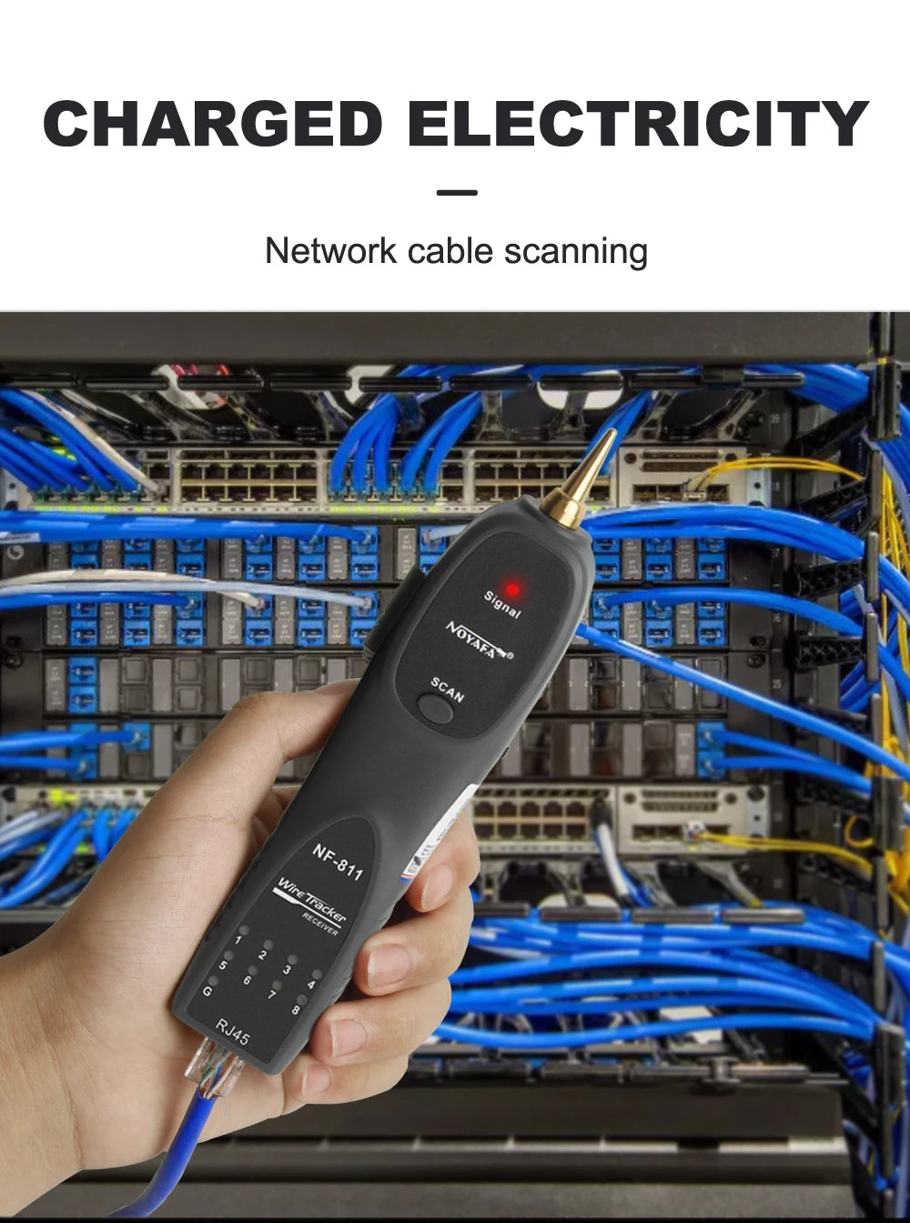 NOYAFA NEW NF-811 Network Cable Tester RJ11 RJ45 Telephone Wire Tracker Toner Ethernet Cable Detector Line Continuity Test Tool