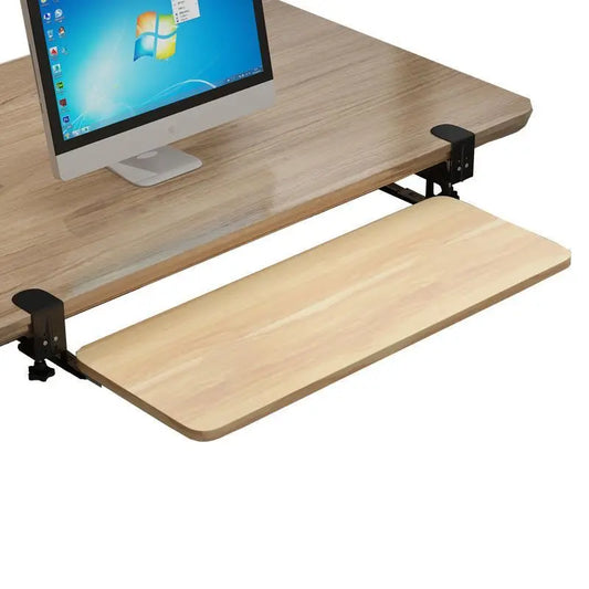 Ergonomic Clamp-On Keyboard Tray Sliding under Desk Platform Retractable Computer Desk Organizer Office Keyboard Drawer