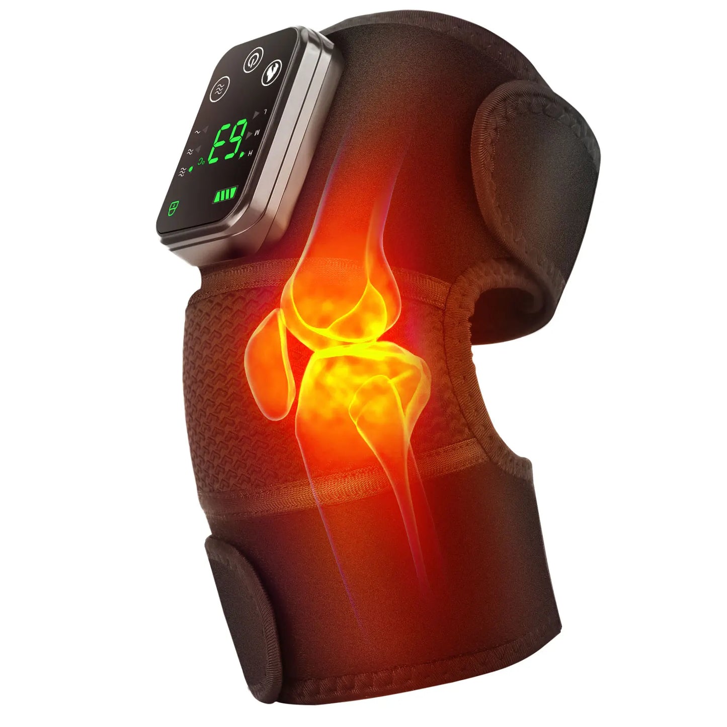 Rechargeable Electric Knee Massager 3-in1 Heated Vibration Pad for Joint Pain Relief Elbow Shoulder Arthritis Support Belt
