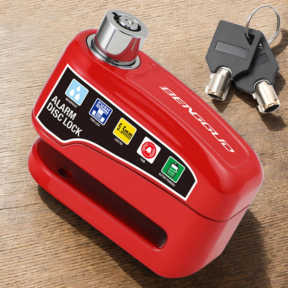 Bicycle Alarm Disc Brake Electric Lock Anti Theft Motorcycle Alarm Brake Rotor Padlock Waterproof Motorcycle Bike Accessories