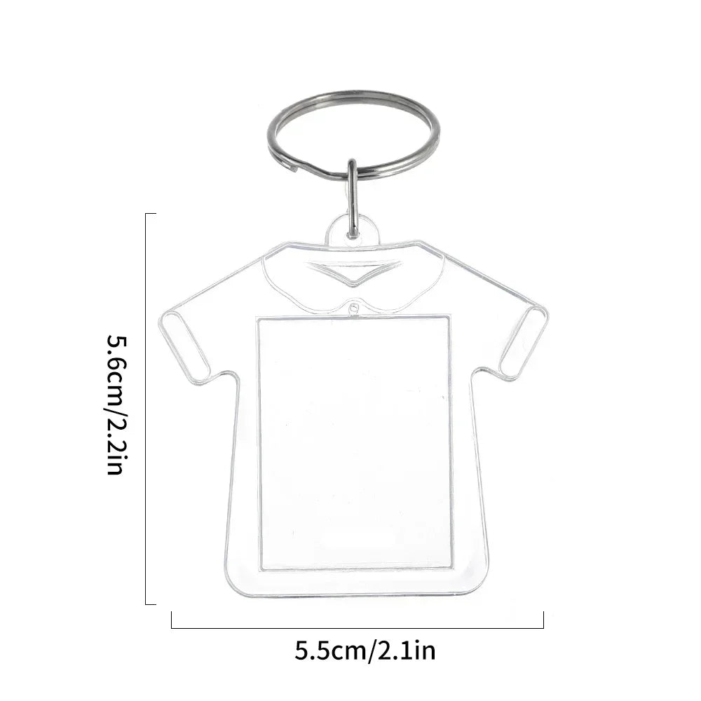 5/50pcs Transparent Rectangle Blank Clear Acrylic Insert Photo Picture Frame Keyring Keychain DIY Split Ring Key Chain 2035