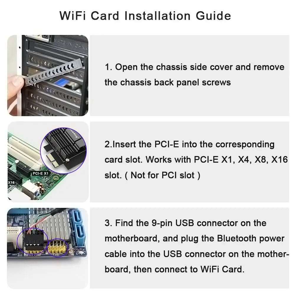 EDUP 5374Mbps WiFi 6E Intel AX210 PCIe Wireless WiFi Adapter PCI Express 2.4G/5G/6GHz 802.11AX Bluetooth5.3 For Desktop Win10/11
