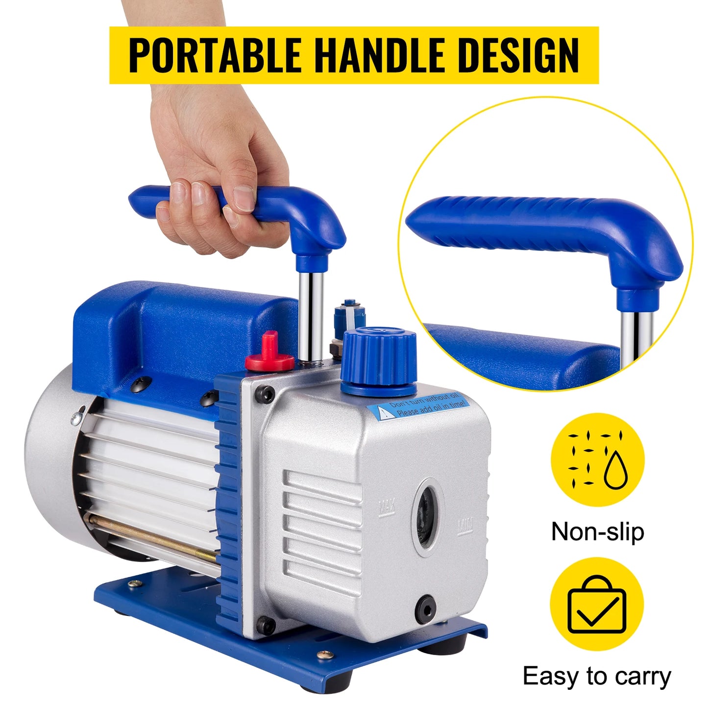 SIHAO 4.8CFM 1/3HP Refrigeration Vacuum Pump Air Conditioning for Automobile Vacuum Evacuation Car Refrigeration Repair Tools