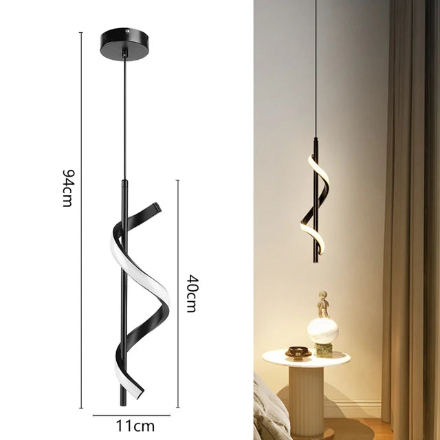 Nordic Led Pendant Light Modern Geometry Line Strip Hanging Light Restaurant Dining Lighting Fixtures Bedroom Bedside Decor Lamp