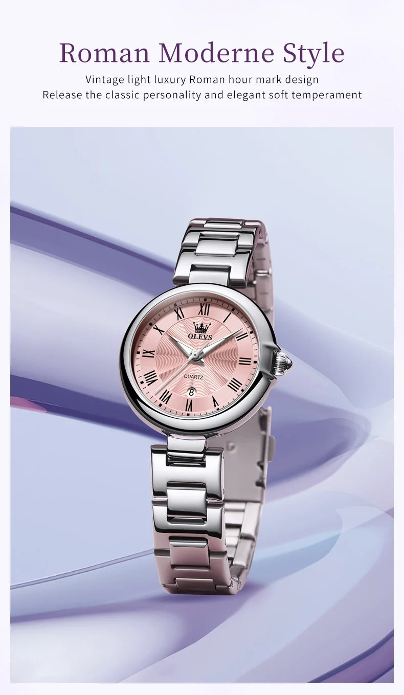 OLEVS 5608 Women Watch Luxury Brand Quartz Watch Roman Scale Waterproof Luminous Calendar Watch Elegant Women Watch Reloj Hombre