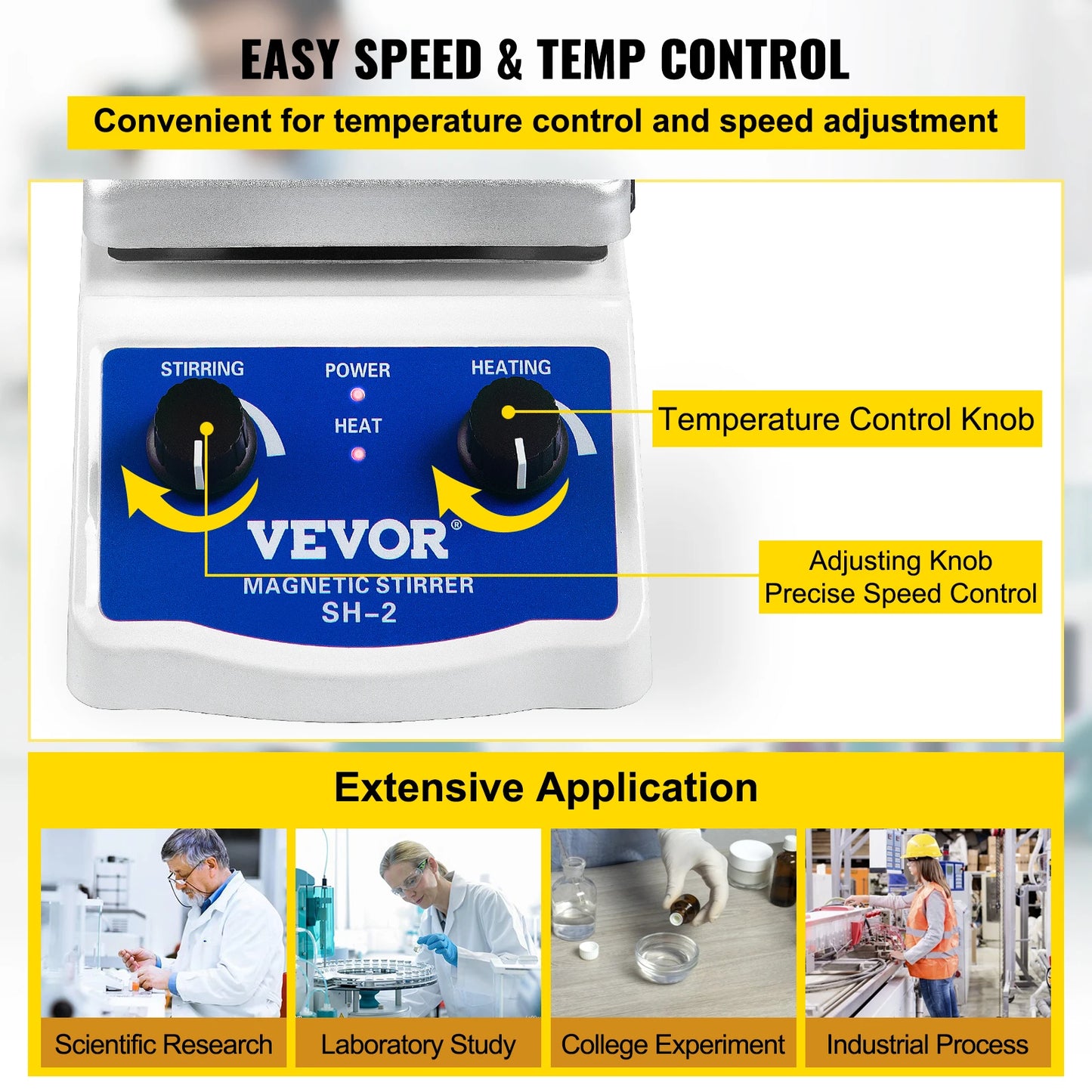 SucceBuy 1000ML Electric Magnetic Stirrer Hot Plate Vortex Mixer Shaker With Stir Bar Medical Bioloicgal Chemical Laboratory