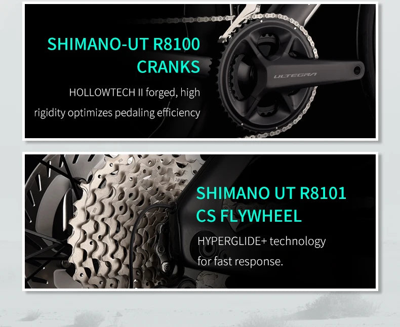 SAVA SLR8 Full Carbon Fiber E-Shift Road Bike with SHIMAN0 ULTEGRA 8170 Di2 Kit Cyclocross Road Bike Racer