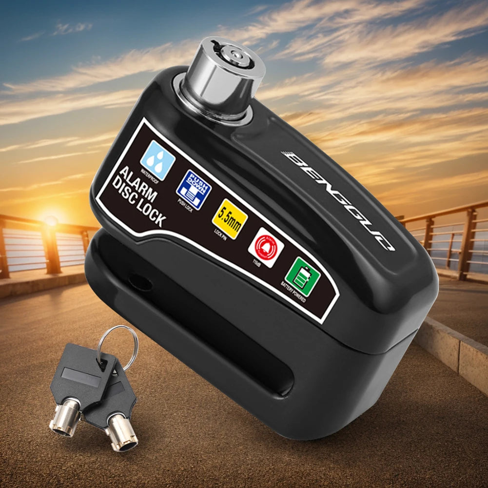Bicycle Alarm Disc Brake Electric Lock Anti Theft Motorcycle Alarm Brake Rotor Padlock Waterproof Motorcycle Bike Accessories