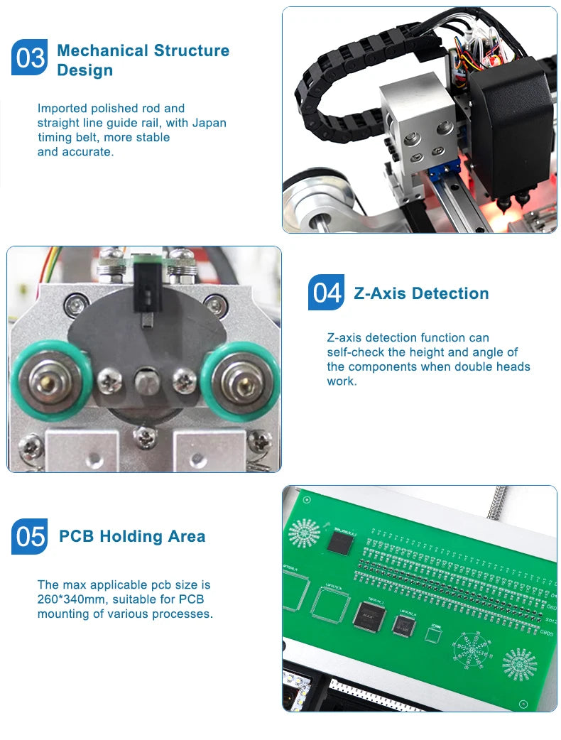 Stock in EU Full Automatic Desktop SMD Pick and Place Machine Flying Vision Precision Camera For SMT Led Production Line