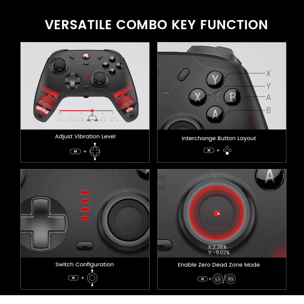 New Gamesir Cyclone 2 Wireless Controller with  Hall effect Controller for PC Steam Switch ios Andrioid Optional base