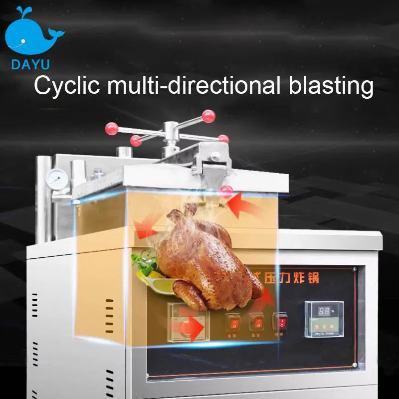 Fryer Pressure Commercial Stainless Steel Roast Duck Chicken Horizontal Bar Food Processor Gas Electric Heated Stove
