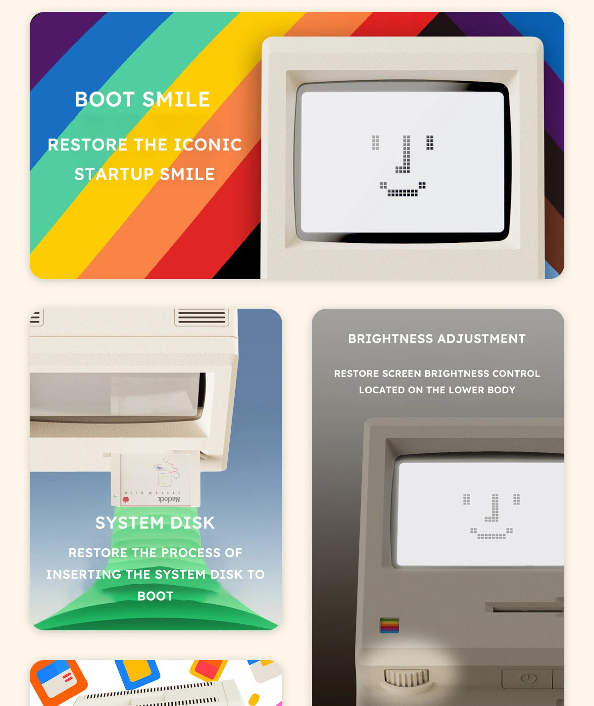 Retro Macintosh Alarm Clock A Classic Desktop Ornament with A Digital Clock Design