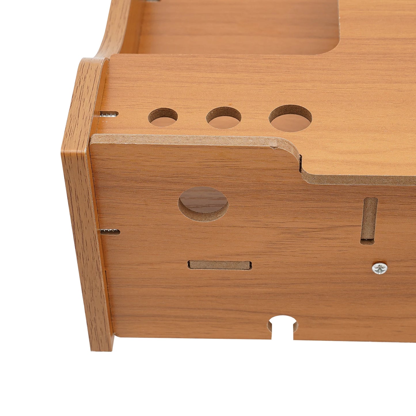 Wooden Desk Organizer W/ Drawer File Storage Desk Monitor Riser Computer Stand