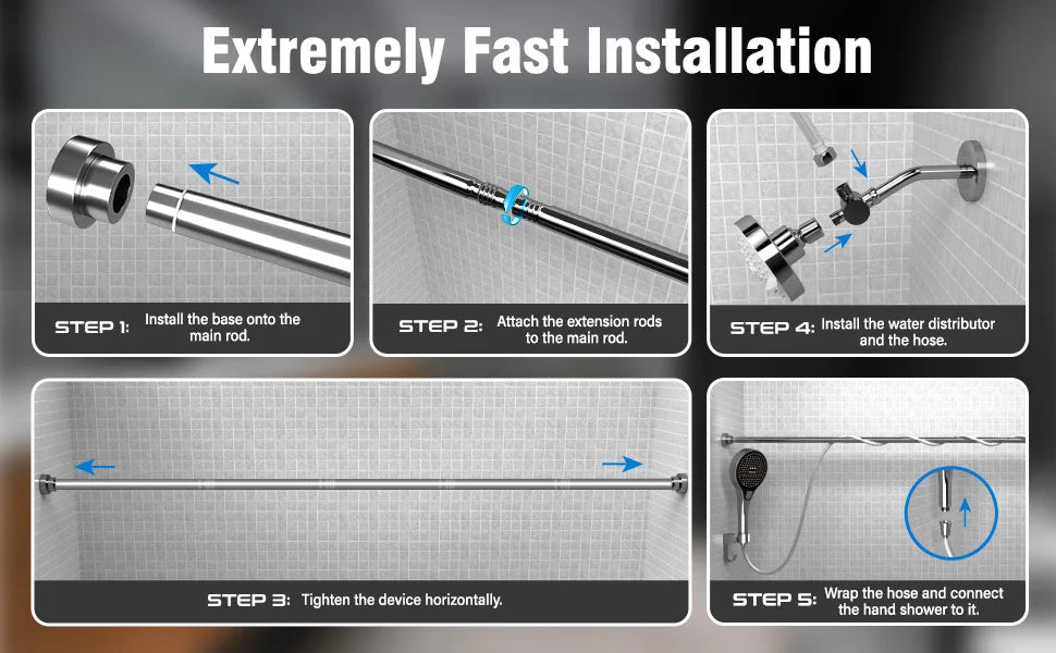 Tandem Shower Head for Couples, High Pressure Dual Shower Head, Double Shower Head for Two People, 2 Showerhead System