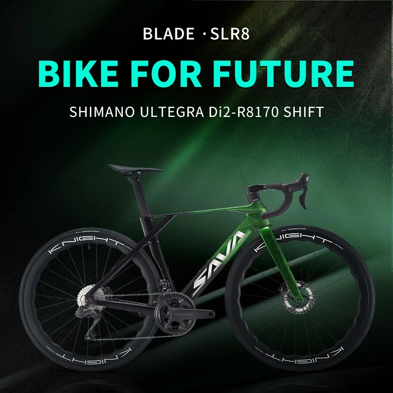 SAVA New Blade SLR8 C60 Carbon Fiber Road Bike, 700C Adult DI2 Bike with SHIMANO ULTEGRA Di2 R8170 Components High-End Race Bike