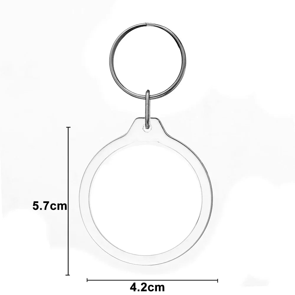 5/50pcs Transparent Rectangle Blank Clear Acrylic Insert Photo Picture Frame Keyring Keychain DIY Split Ring Key Chain 2035