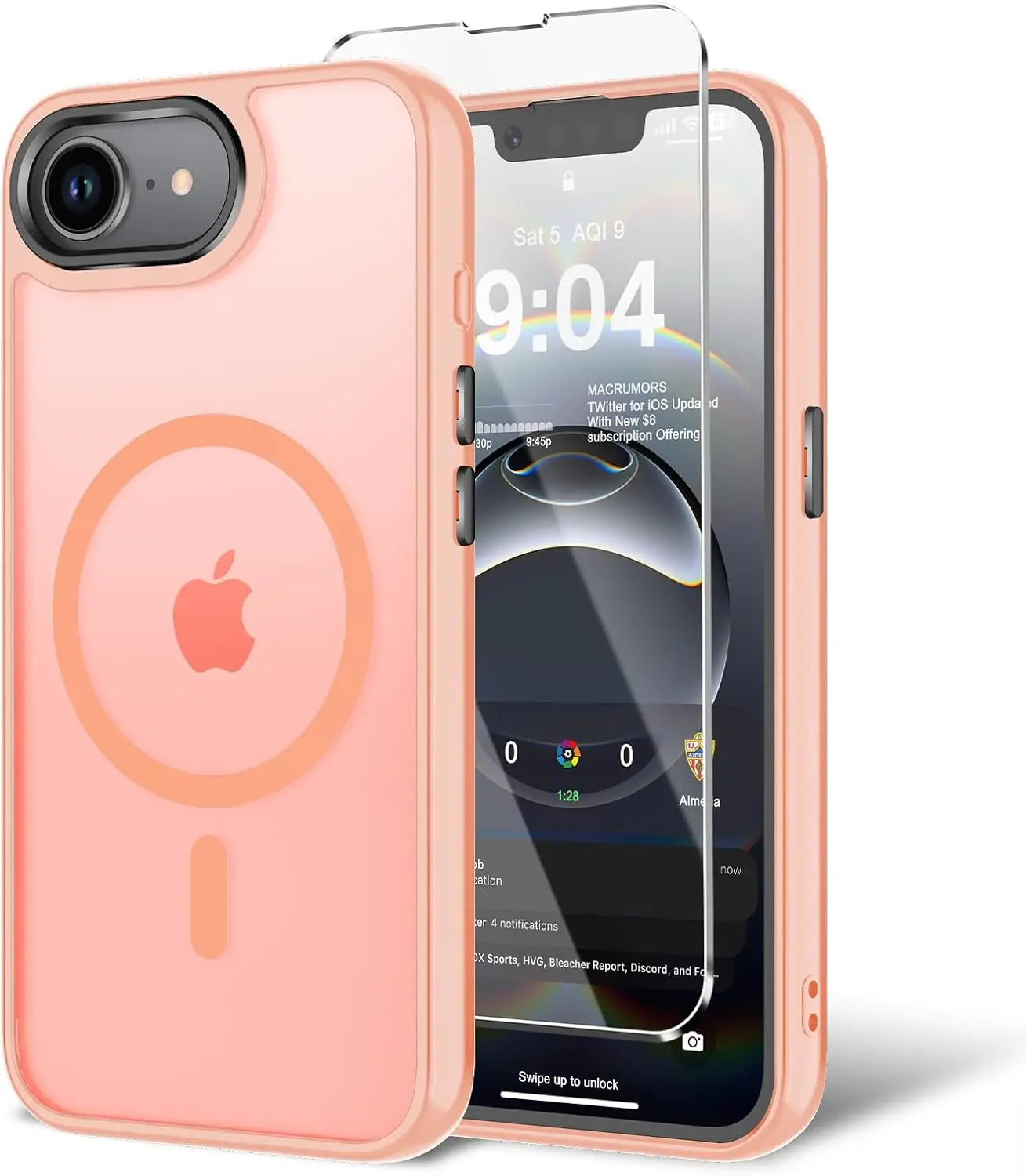 for iPhone 16E/iPhone 17E Case with Screen Protector, [Compatible with Magsafe] Ultra Slim Translucent Matte Shockproof Protecti