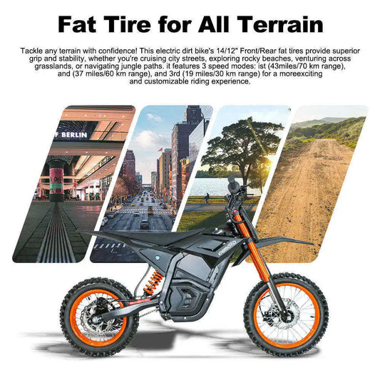 Electric Dirt Bike 3000W 14 mountion ebike Hydraulic Brakes Off-Road Ebike 48V Battery for Age 13+