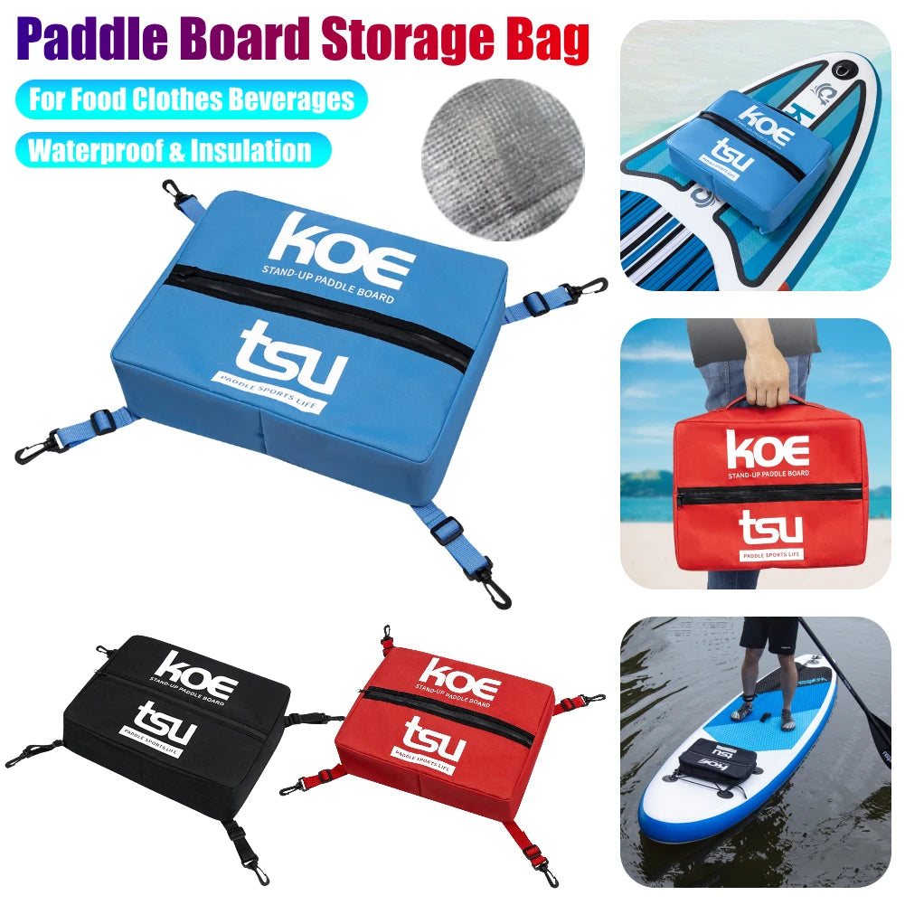Paddle Board Storage Bag Waterproof Stand Up Paddle Board Deck Bag Sealed Food Clothes Storage Bag for Kayak Surfing Accessories