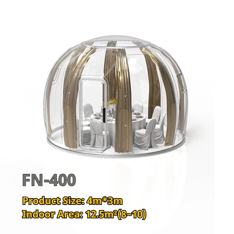 4m PC Dome Tent Outdoor Bubble Camping Transparent Starry Sky Tent Igloo Tent Waterproof Hotel Tent Versatile Applications