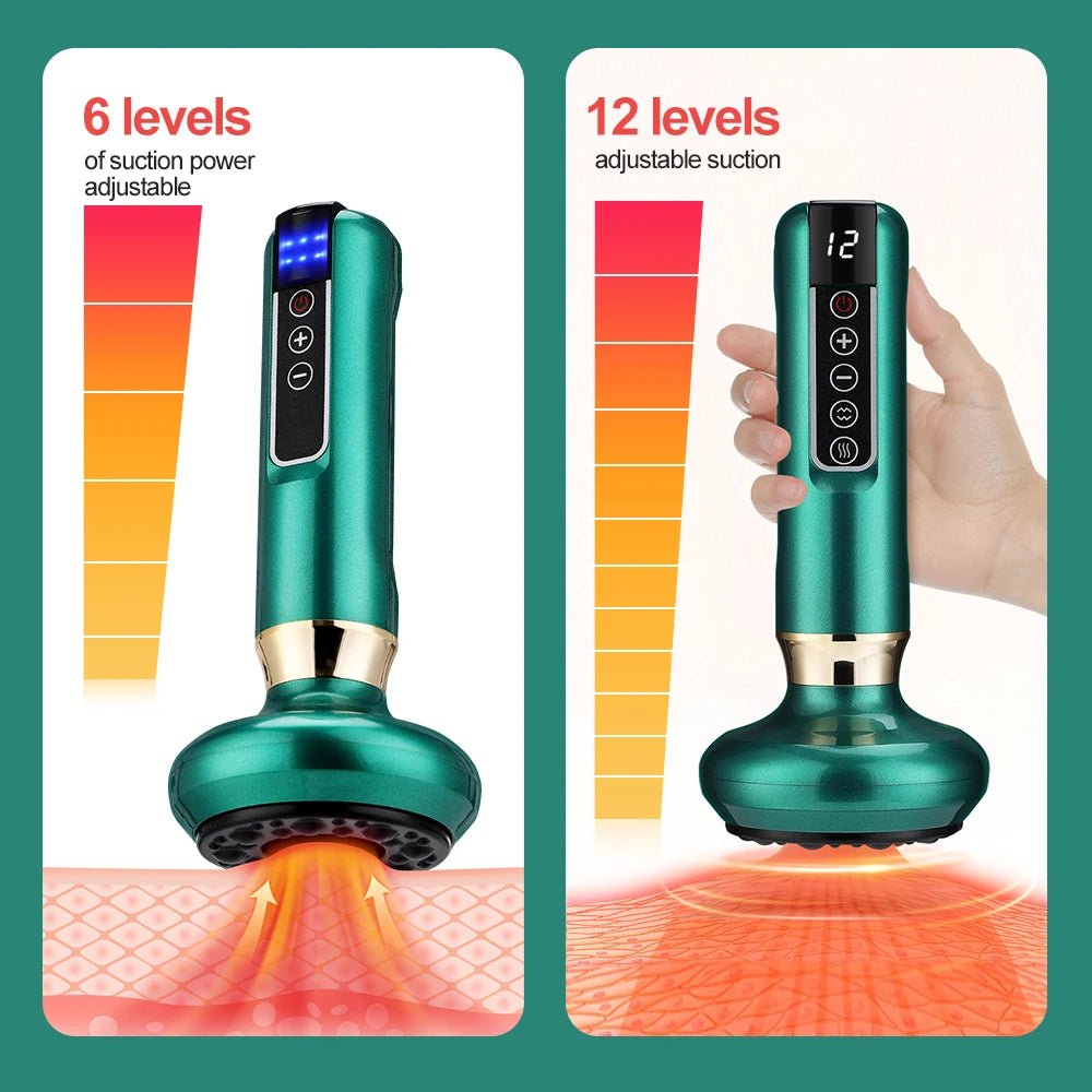 Smart Cupping Vacuum Massage Jars Heating Suction Cup Cellulite Medical Chinese Electric Cupping Therapy Body Relax Guasha Cans
