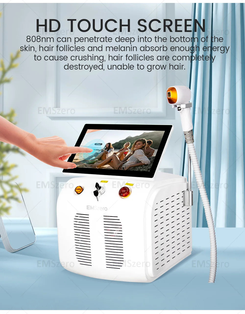 Professional Diode Ice Titanium Laser Hair Removal Machine Portable 808 755 1064 Alexandrite Device 3 Waveleng Permanent Removal