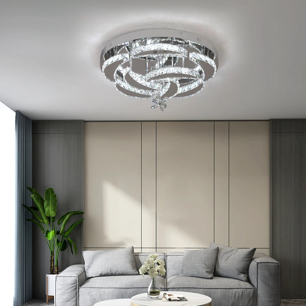 VETRULUS Luxury K9 Crystal Chandelier Modern Ceiling Lamp Led Living Dining Room Decor Pendant Light Dimmable Lustre Home