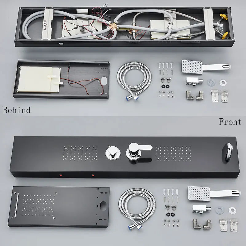 ULGKSD Bathroom Shower Panel LED Light Bathroom Faucet Hot&Cold Rainfall Mixer Tap Modern Bathroom Faucet Shower Column For Bath