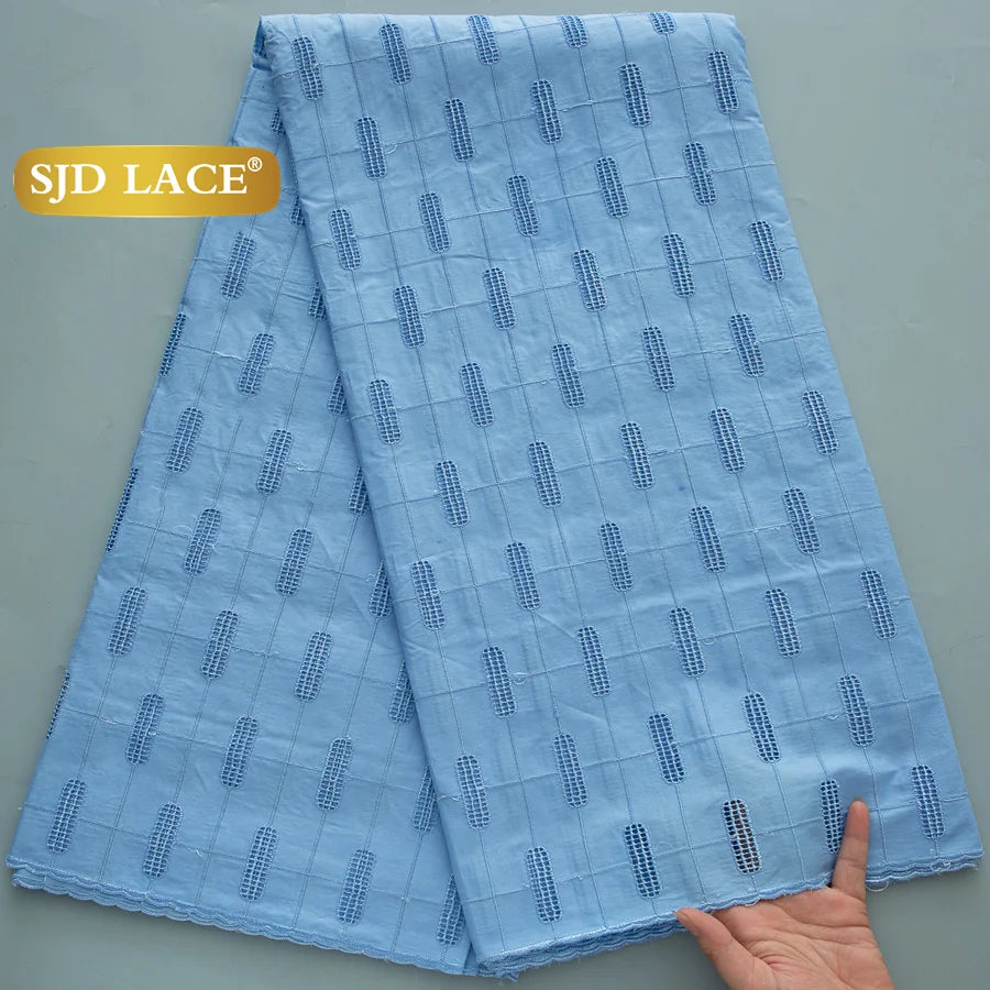 SJD LACE Swiss Voile Lace Fabrics Dubai African Cotton 5 Yards 2026 Latest African Nigerian Cotton Lace for Dresses Sew 4662